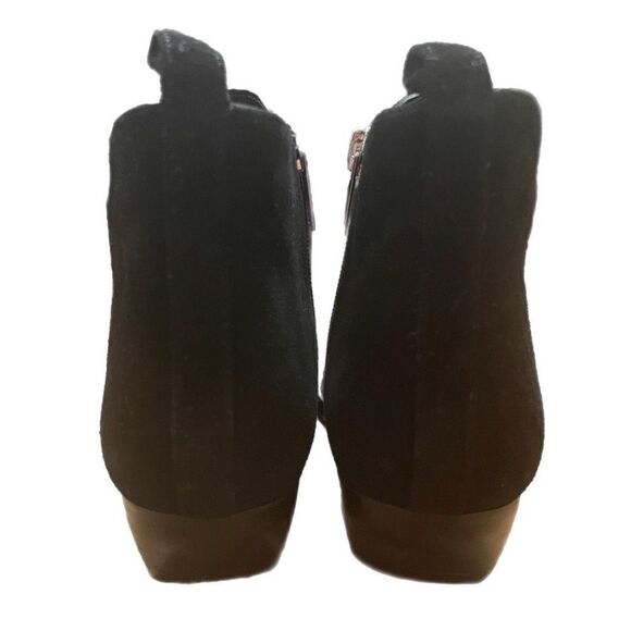 Marc Fisher Obrra Western Black Suede Ankle Boots - Picture 3 of 6